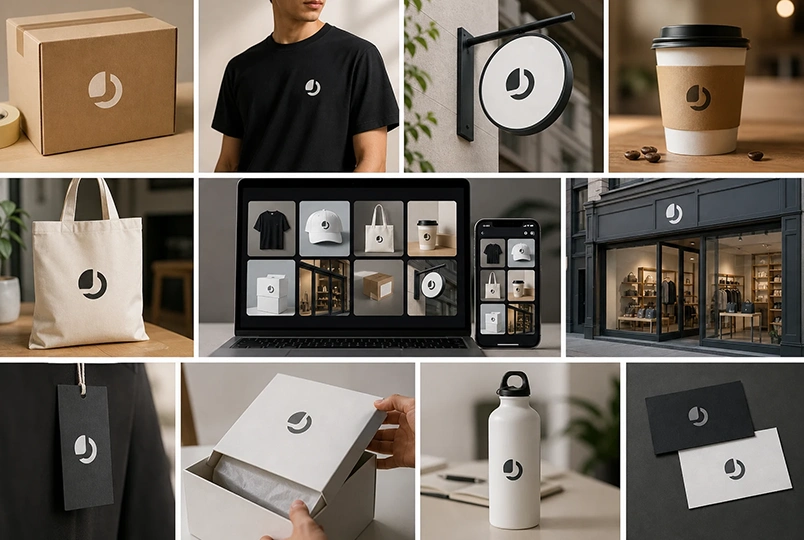 Mockup, erstellt aus einem Logo und einer Szenenreferenz